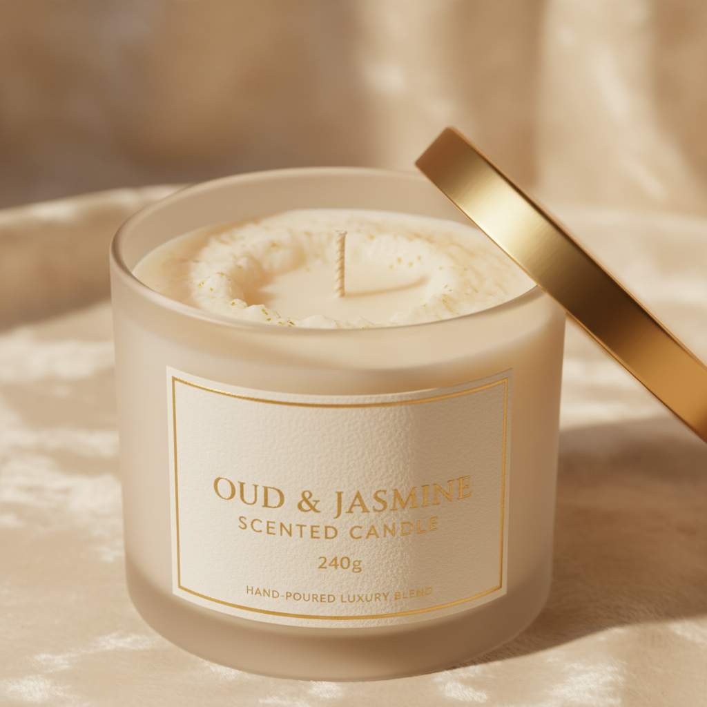 Oud & Jasmine Scented Candle 240g - View 2
