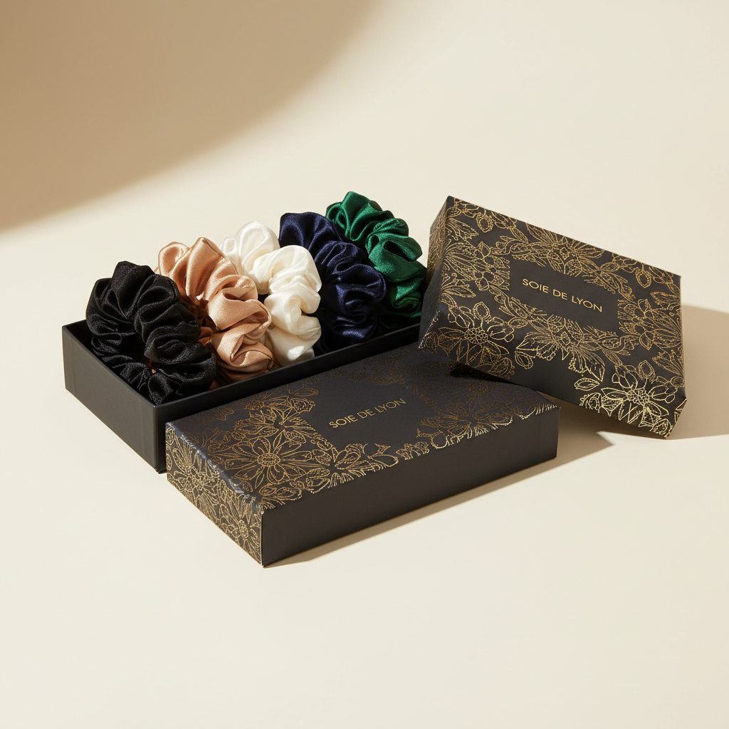 Pure Silk Scrunchie Set (6 pieces)