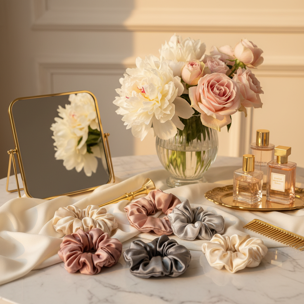 Pure Silk Scrunchie Set (6 pieces) - View 3